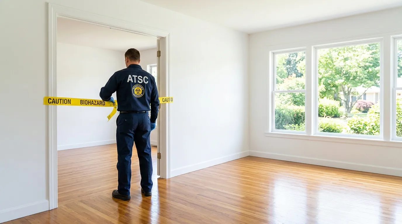 Certified biohazard cleanup crew performing Decomposition Cleanup in Palmer